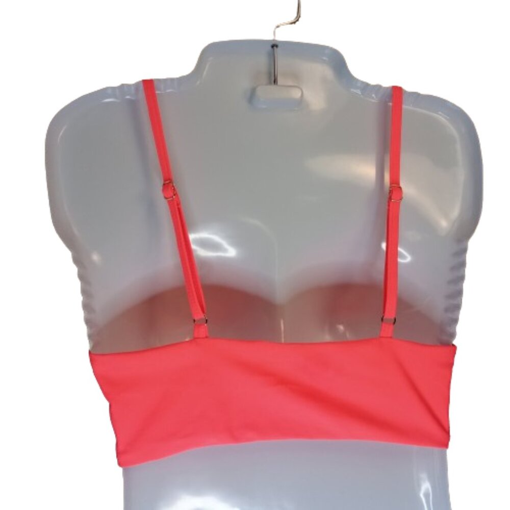 Coral Bikini Top with Faux Center Bust Tie Size L NWT - Picture 2 of 3